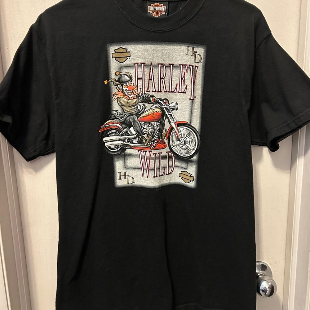 Harley-Davidson Black Wild Rider Tshirt Images on front & back  Size medium